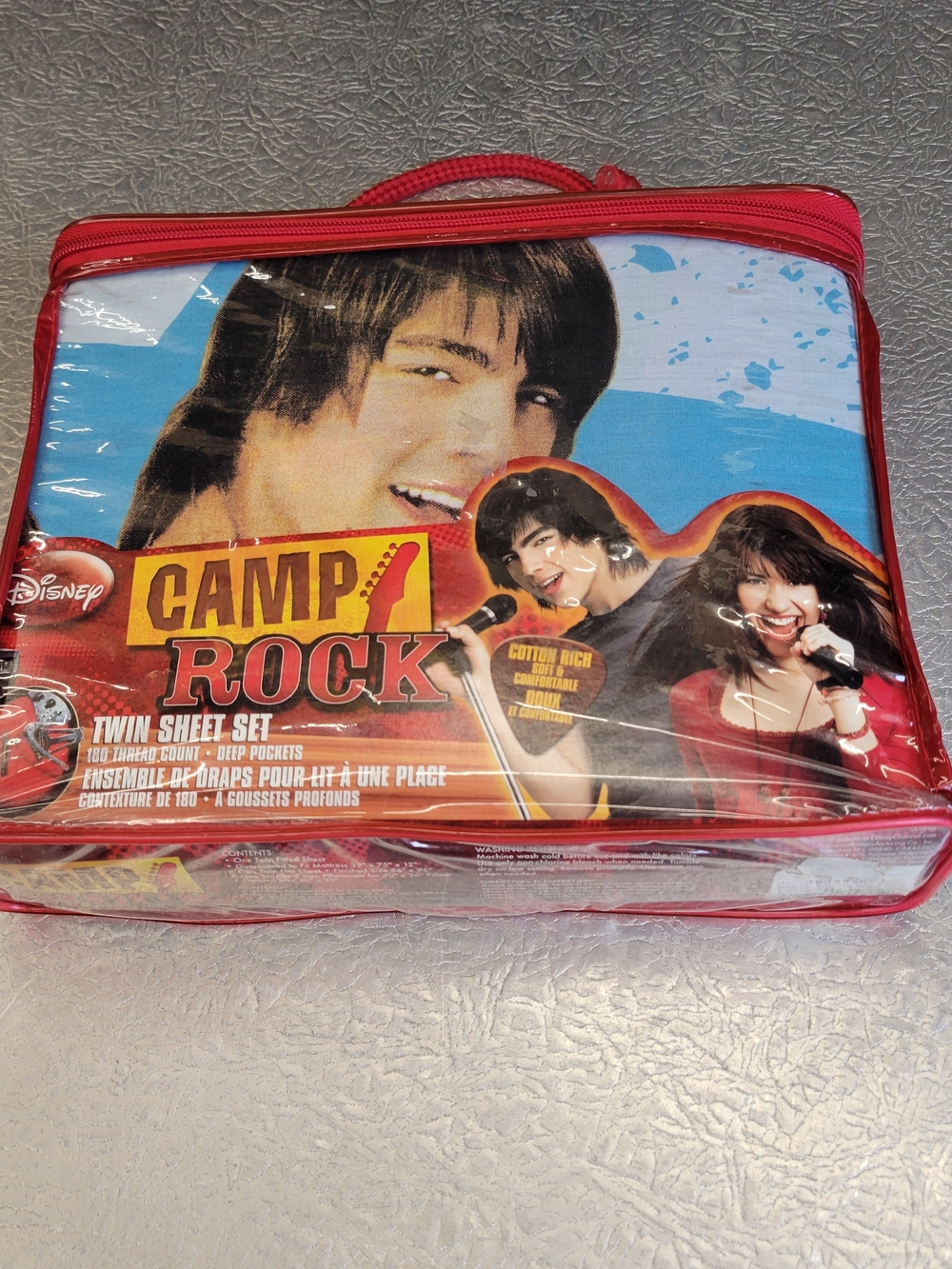 Disney Camp Rock Graphic Twin Sheet Set NEW vintage JONAS Brothers Demi LOVATO